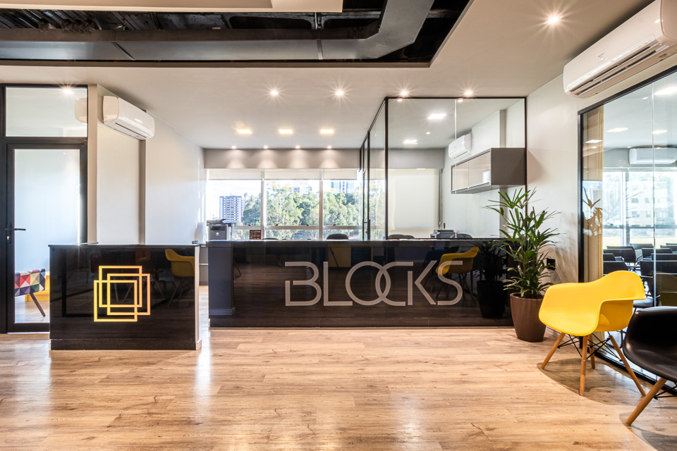 Recepção da Blocks Escritórios Flexíveis